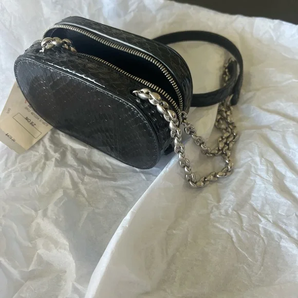 Jil Sander Black Crossbody Bag with Chain Detail